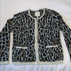 Joie Sweaters - Joie leopard print zip front sweater Joie Sweaters - Joie leopard print zip front sweater